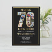 Making 70 Look Good Photo Surprise Birthday 招待状 (スタンド正面)