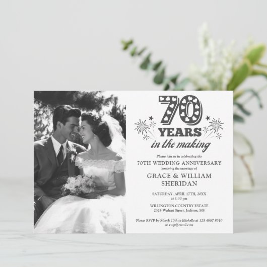 Making 70th 結婚 Anniversary Photo 招待状 (スタンド正面)