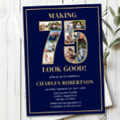 Making 75 Look Good Photo Birthday 招待状