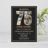 Making 75 Look Good Photo Surprise Birthday 招待状 (スタンド正面)