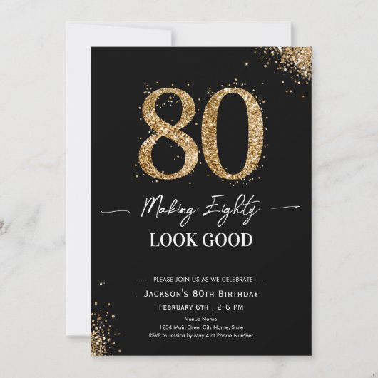 Making 80 Look Good Birthday 招待状 (正面)