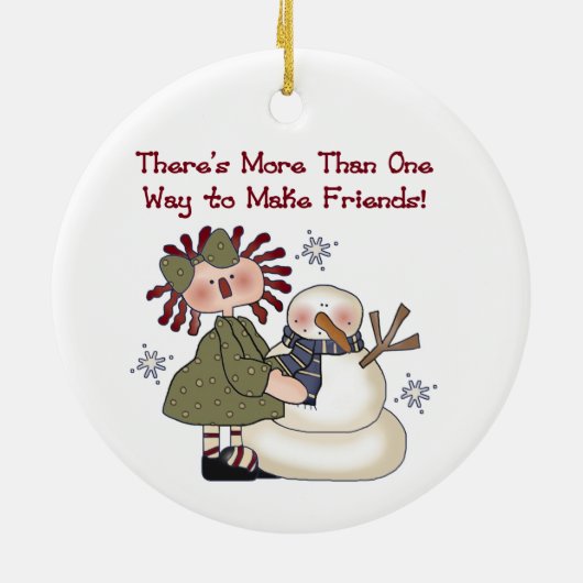 Making a 雪だるまフレンド記念オーナメント セラミックオーナメント (裏面)