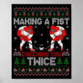 Making A Fist Checking You Twice Ugly Ice Hockey C ポスター (正面)