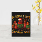 Making A List Chicken It Twice Funny Christmas カード (黄色い花)