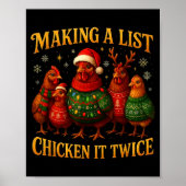 Making A List Chicken It Twice Funny Christmas  ポスター (正面)