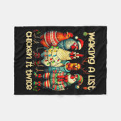 Making A List Chicken It Twice Funny Mama Chicken フリースブランケット (正面(横))