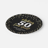 MAKING AGE LOOK GOODブラック金ゴールド誕生日 ペーパープレート (アングル)