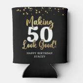 MAKING AGE LOOK GOODブラック金ゴールド誕生日 缶クーラー (裏面)