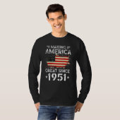 Making America Great Since 1951 USA Flag Retro Bir Tシャツ (正面フル)