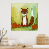Making Choices お洒落 Woodlandキツネア絵画ート ポスター (キッチン)
