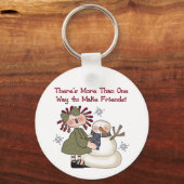 Making Friends雪だるまTシャツとギフト キーホルダー (正面)