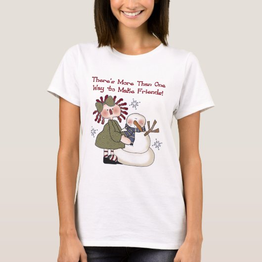 Making Friends雪だるまTシャツとギフト Tシャツ (正面)