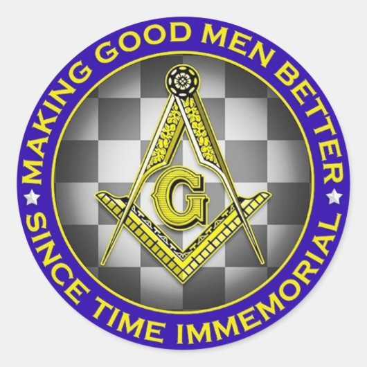 Making Good Men Better Masonic Sticker ラウンドシール (正面)