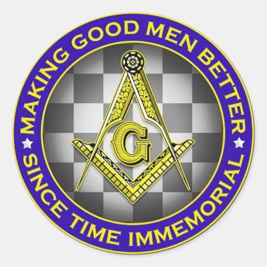 Making Good Men Better Masonic Sticker ラウンドシール (正面)