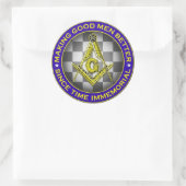 Making Good Men Better Masonic Sticker ラウンドシール (バッグ)