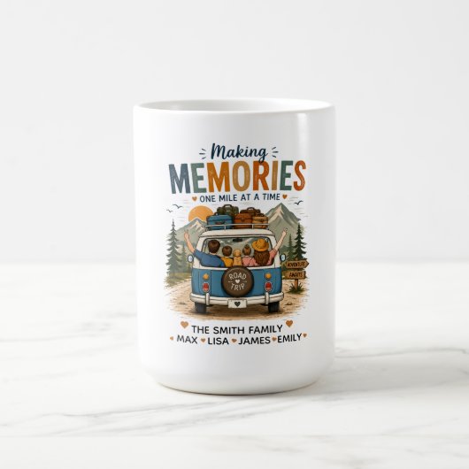 Making Memories One Mile at a Time | Custom Family コーヒーマグカップ (中央)