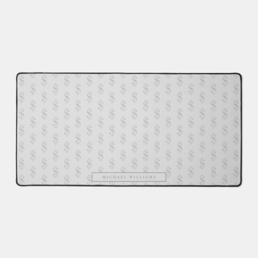 Making Moneyおもしろいドル記号パターン（名前） デスクマット (正面)