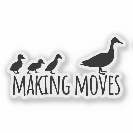 Making Moves Mama Duck and Ducklings Motivational シール (正面)