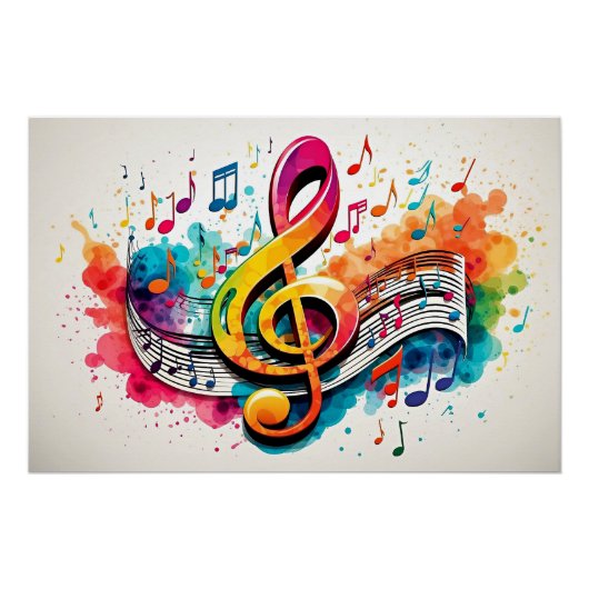 Making Music、カラフルデザイン、AI生成、 ポスター (正面)