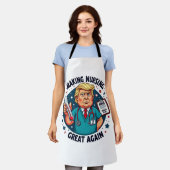 Making Nursing Great Again Funny Nursing Gift エプロン (着用した状態)