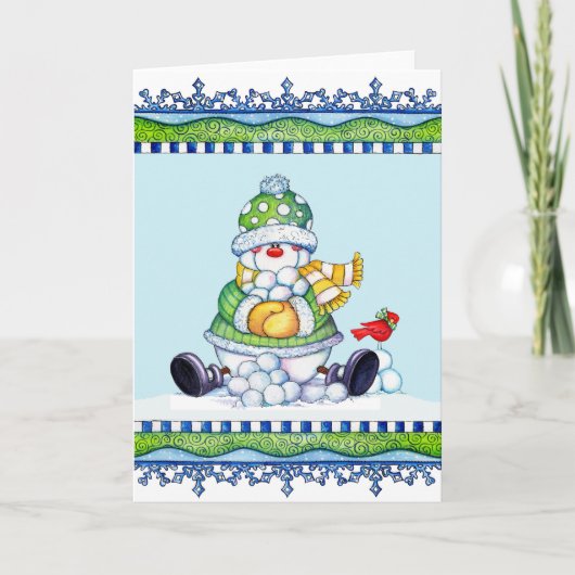 Making Snowball - Greeting Card シーズンカード (正面)