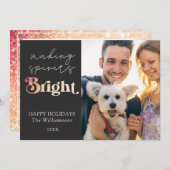 Making Spirits明るいカスタム写真ハッピーホリデー シーズンカード (正面/裏面)