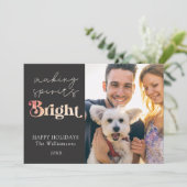 Making Spirits明るいカスタム写真ハッピーホリデー シーズンカード (スタンド正面)