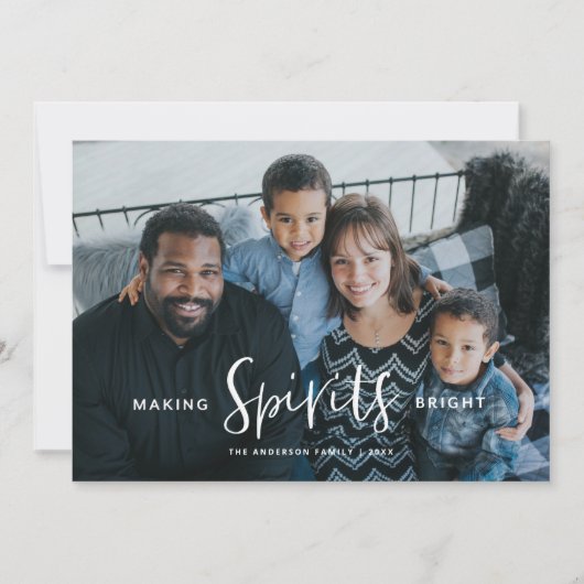 Making Spirits明るいホリデークリスマスカード 招待状 (正面)