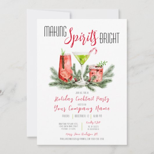 Making Spirits明るい会社のカクテルパーティー 招待状 (正面)