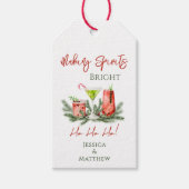 Making Spirits Bright カップル ホリデー ギフトタグ (正面)