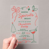 Making Spirits Bright | ホリデー・カクテルパーティー アクリル招待状 (インサイチュ (ポータブル))