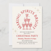 Making Spirits Bright Champagne Christmas Party 招待状 (正面)