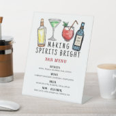 Making Spirits Bright Christmas Bar Menu Sign 台座サイン (インサイチュ)