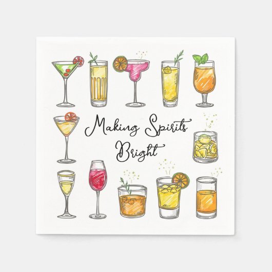 Making Spirits Bright Christmas Cocktail スタンダードカクテルナプキン (正面)