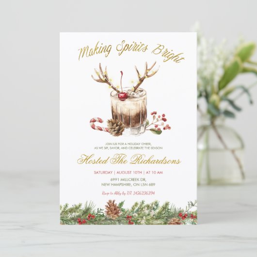 Making Spirits Bright Christmas Cocktail Party 招待状 (スタンド正面)