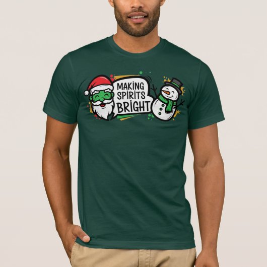 Making Spirits Bright Christmas Tシャツ (正面)