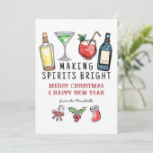 Making Spirits Bright Cocktails Christmas New Year シーズンカード (スタンド正面)