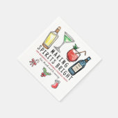 Making Spirits Bright Drinks Christmas Cocktail スタンダードカクテルナプキン (角)
