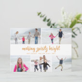 Making Spirits Bright Holidayフォトカード | ゴールド シーズンカード (スタンド正面)