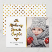 Making Spirits Bright Holidayフォトカード シーズンカード (正面/裏面)