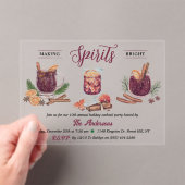 Making Spirits Bright | Holiday Cocktail Party アクリル招待状 (インサイチュ (ポータブル))