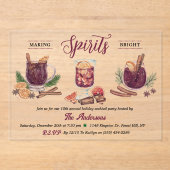 Making Spirits Bright | Holiday Cocktail Party アクリル招待状 (正面)
