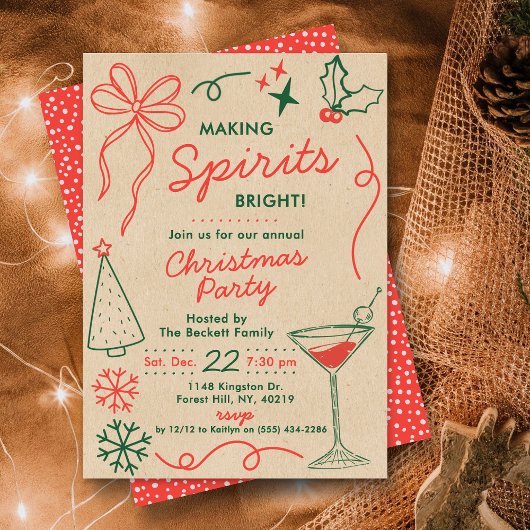Making Spirits Bright | Holiday Cocktail Party 招待状