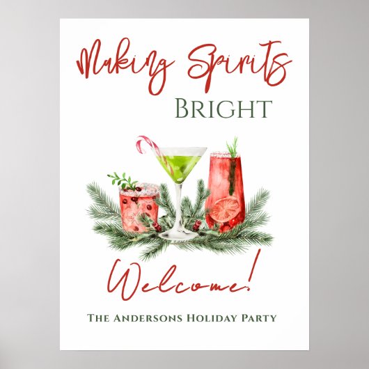 Making Spirits Bright Holiday Party Welcome ポスター (正面)