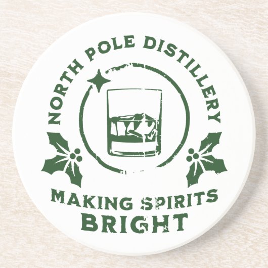 Making Spirits Bright North Pole Distillery Green コースター (正面)