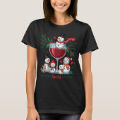 Making Spirits Bright Snowman Wine Print | Cute  Tシャツ (正面)