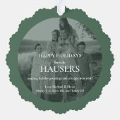 Making Spirits Bright Two Photo Stripe オーナメントカード (裏面)