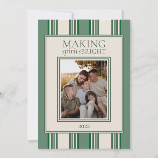 Making Spirits Bright Two Photo Stripe シーズンカード (正面)