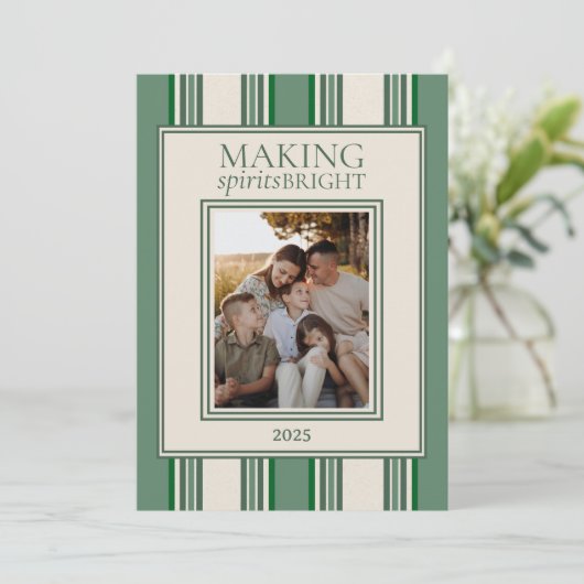 Making Spirits Bright Two Photo Stripe シーズンカード (スタンド正面)