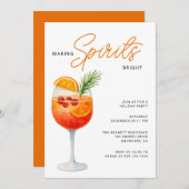 Making Sprits Bright Modern Christmas Party 招待状 (正面/裏面)